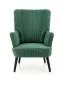 Fotel do salonu DELGADO VELVET ciemnozielony na drewnianych nogach | MIRAT. styl LOFT