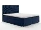 Łóżko kontynentalne RUBID 140 granatowe velvet z pojemnikiem do sypialni | MIRAT. styl GLAMOUR