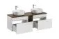 Szafka pod umywalkę ICONIC WHITE 60cm + ICONIC WHITE 60cm + SANTA FE OAK 81-01-A ryflowane fronty zestaw z blatem I sklep meblowy MIRAT. styl RYFLOWANY