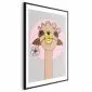 Plakat Wesoła lama 21x30 cm z ramą czarną z marginesem | MIRAT.