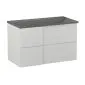 Szafka pod umywalkę EDGE 90 cm biało-szara półmat z organizerem | MIRAT kolekcja KF-EDGE