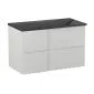 Szafka pod umywalkę EDGE 90 cm biało-szara półmat z organizerem | MIRAT kolekcja KF-EDGE