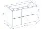 Szafka pod umywalkę EDGE 90 cm biało-szara półmat z organizerem | MIRAT kolekcja KF-EDGE
