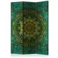 Parawan dwustronny Orient 135x172 cm 3-częściowy zielony | MIRAT.