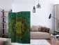 Parawan dwustronny Orient 135x172 cm 3-częściowy zielony | MIRAT.