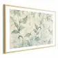 Plakat akwarelowe listki 90 x 60 cm z ramą złotą | MIRAT. kolekcja f-H-10016-ao-a