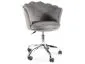 Aksamitny fotel obrotowy Rose Velvet szary chrom do toaletki | MIRAT