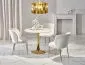 Krzesło tapicerowane K474 kremowe do jadalni i salonu w stylu glamour | MIRAT. styl GLAMOUR