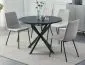 Okrągły stół rozkładany Gaston 100x100-135 cm czarny marmur | MIRAT styl LOFT