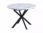 Okrągły stół rozkładany Gaston 100-135 cm biały marmur | MIRAT styl LOFT