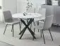 Okrągły stół rozkładany Gaston 100-135 cm biały marmur | MIRAT styl LOFT