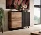 Komoda RANDOM KM-2 dąb/czarna w stylu loft | MIRAT. styl LOFT, RYFLOWANY kolekcja RANDOM
