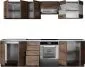 Zestaw mebli kuchennych AMANDA 1 260cm cynamonowy/wenge z blatem I sklep meblowy MIRAT.
