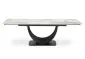 Stół rozkładany FERNANDO 160(240)x92 beżowy marmur/czarny designerski I sklep meblowy MIRAT. styl LOFT