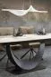 Stół rozkładany FERNANDO 160(240)x92 beżowy marmur/czarny designerski I sklep meblowy MIRAT. styl LOFT