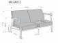Sofa MILANO 2S szara/orzech nierozkładana I sklep meblowy MIRAT. styl SKANDYNAWSKI, VINTAGE