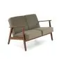 Sofa MILANO 2S oliwkowa/orzech dwuosobowa drewniany stelaż I sklep meblowy MIRAT. styl SKANDYNAWSKI, VINTAGE
