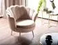 Fotel tapicerowany CAMELLIA 1 VELVET beżowy muszelka I sklep meblowy MIRAT. styl GLAMOUR
