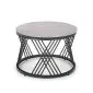 Zestaw 2 ław FLAMINGO szary marmur/czarny do salonu w stylu loft | MIRAT. styl GLAMOUR, LOFT
