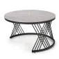 Zestaw 2 ław FLAMINGO szary marmur/czarny do salonu w stylu loft | MIRAT. styl GLAMOUR, LOFT