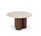 Designerski stolik kawowy DOROTEA 80x80 trawertyn/orzechowy I sklep meblowy MIRAT.