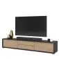 Szafka RTV FRIDA 2K2S 180cm antracyt/dąb olejowany do salonu I sklep meblowy MIRAT. styl LOFT