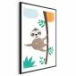 Plakat Wesoły leniwiec 40x60 cm z ramą czarną z marginesem | MIRAT.