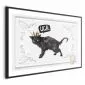 Plakat Kot w koronie 30x21 cm z ramą czarną bez marginesu | MIRAT.
