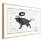 Plakat Kot w koronie 30x21 cm z ramą złotą bez marginesu | MIRAT.