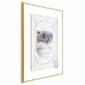 Plakat Kot w okularach 40x60 cm z ramą złotą z marginesem | MIRAT.