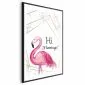 Plakat Hi flamingo 40x60 cm z ramą czarną z marginesem | MIRAT.