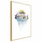 Plakat Niedźwiedź polarny 21x30 cm z ramą złotą z marginesem | MIRAT.