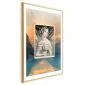 Plakat Retro portret 60x90 cm z ramą złotą z marginesem | MIRAT.
