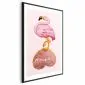 Plakat Zakochany flaming 60x90 cm z ramą czarną z marginesem | MIRAT.
