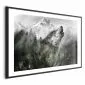 Plakat Wyjący wilk 30x21 cm z ramą czarną z marginesem | MIRAT.