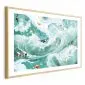 Plakat Ryby i fale 60x40 cm z ramą złotą z marginesem | MIRAT.