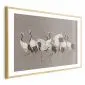 Plakat Taniec żurawi 30x21 cm z ramą złotą z marginesem | MIRAT.