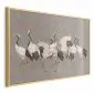 Plakat Taniec żurawi 30x21 cm z ramą złotą bez marginesu | MIRAT.