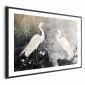 Plakat Czaple i kwiat wiśni 90x60 cm z ramą czarną z marginesem | MIRAT.