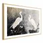 Plakat Czaple i kwiat wiśni 60x40 cm z ramą złotą z marginesem | MIRAT.