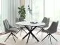 Stół ceramiczny okrągły Gaston 100(135)x100 cm biały marmur | MIRAT styl LOFT