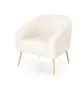 Fotel do salonu GRIFON 2 kremowy na drewnianych nogach | MIRAT. styl GLAMOUR