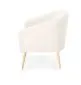 Fotel do salonu GRIFON 2 kremowy na drewnianych nogach | MIRAT. styl GLAMOUR