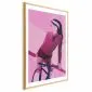 Plakat Kobieta na rowerze 60x90 cm z ramą złotą z marginesem | MIRAT.