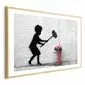 Plakat Zniszczyć hydrant 90x60 cm z ramą złotą z marginesem | MIRAT.