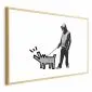 Plakat Dog Art 90x60 cm z ramą złotą z marginesem | MIRAT.