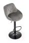 Hoker H-101 szary tapicerowany aksamitem z oparciem | MIRAT. styl LOFT