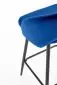 Hoker niski H96 granatowy tapicerowany aksamitem z oparciem | MIRAT. styl GLAMOUR, LOFT