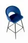 Hoker niski H96 granatowy tapicerowany aksamitem z oparciem | MIRAT. styl GLAMOUR, LOFT