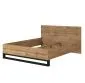 Łóżko HALLE 160x200 dąb wotan mat/czarne dwuosobowe I sklep meblowy MIRAT. styl LOFT, SKANDYNAWSKI kolekcja HALLE